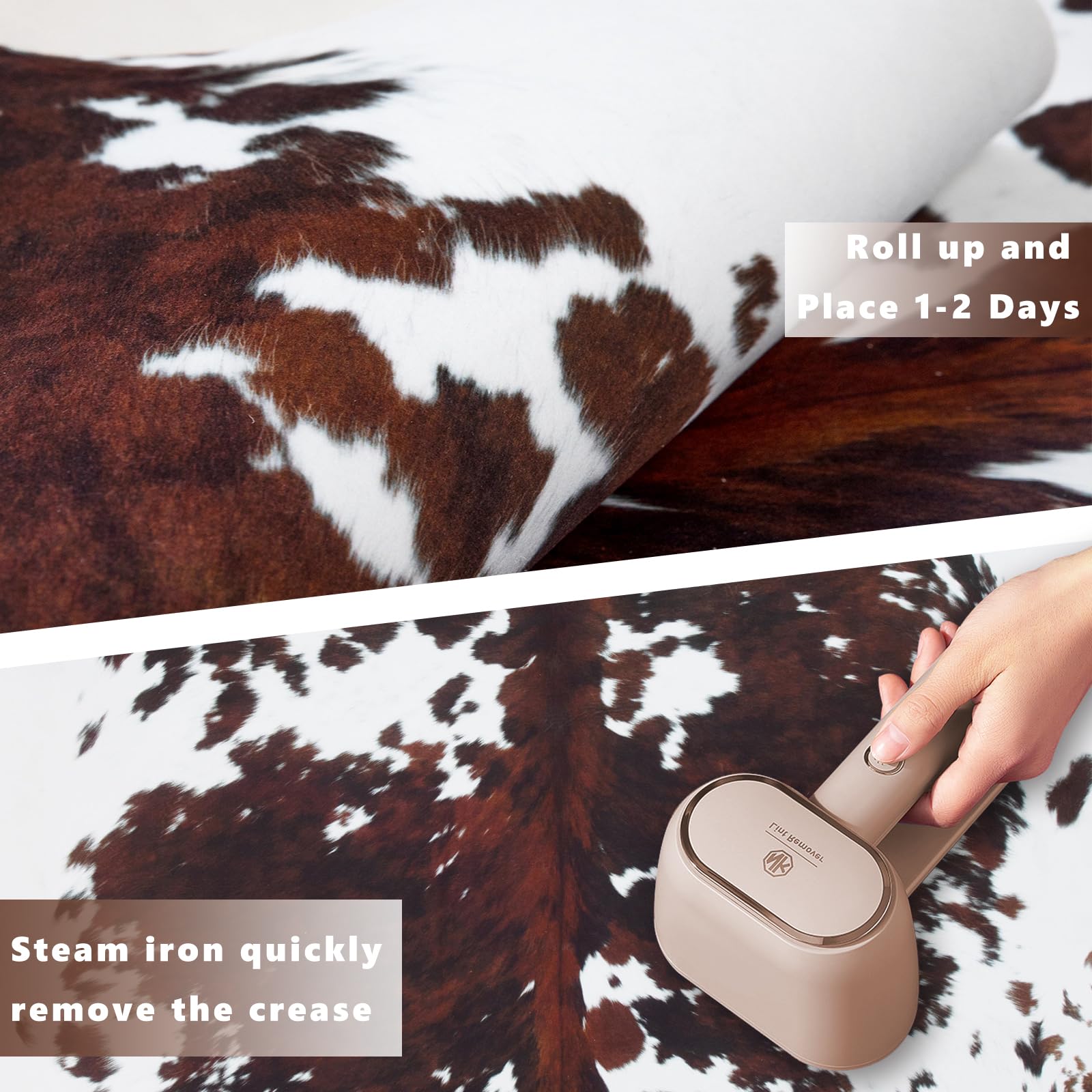 coffinsea cowhide rug durable material withstands high-traffic areas