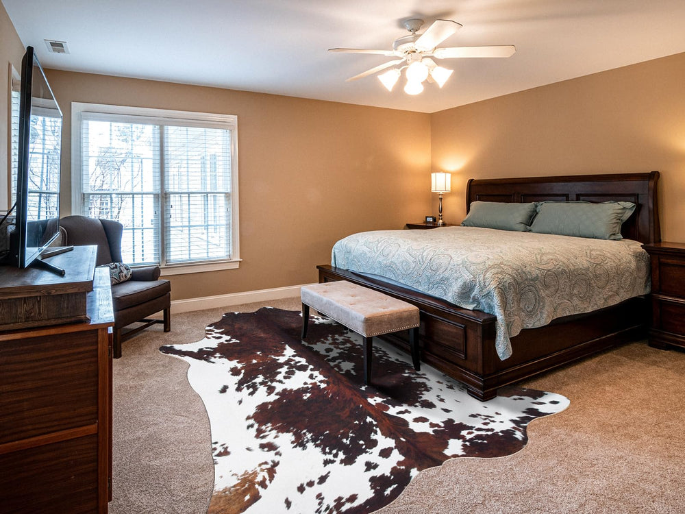 coffinsea cowhide rug living room setup demonstrates versatile decor compatibility