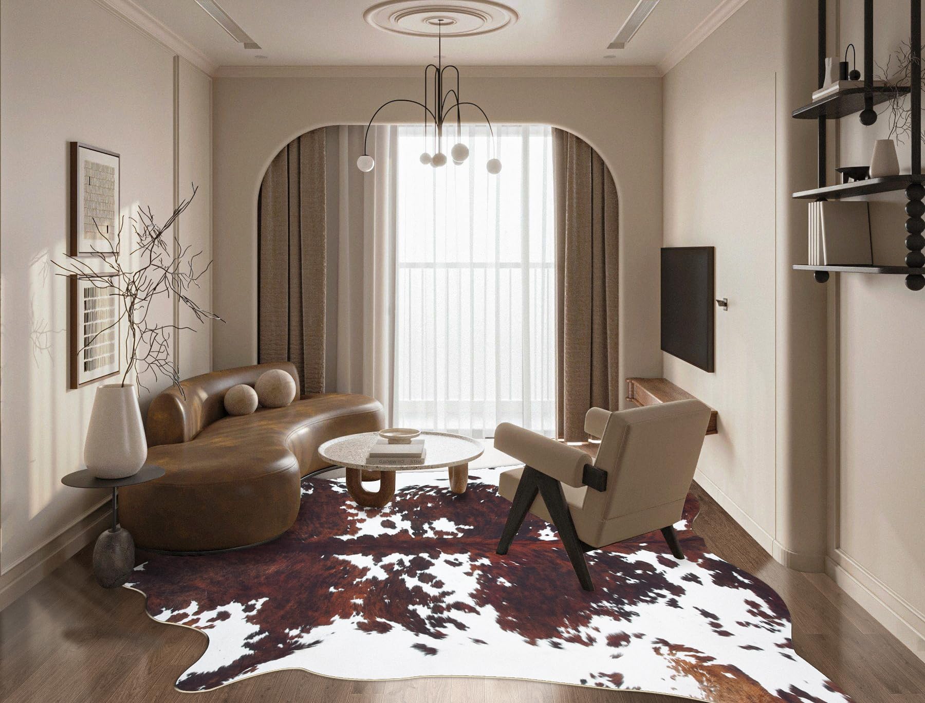 coffinsea cowhide rug slip-resistant bottom ensures stable footing on any floor