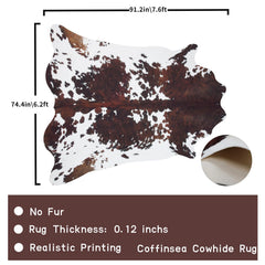 coffinsea cowhide rug soft-feel closeup shows plush underfoot comfort