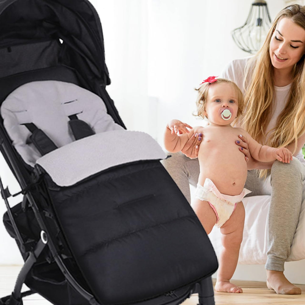 COHEALI plush polar fleece lining footmuff offers soft, comfortable naps on the go.