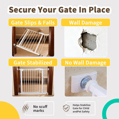 COIHTOE baby gate wall protector pad on the right cushions contact points and guards walls