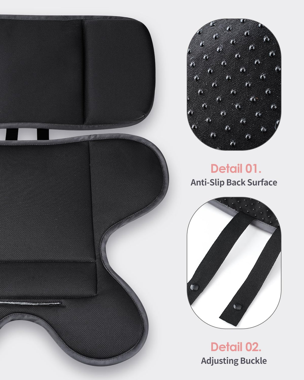 CoiiJoii insert for Evenflo keeps baby positioned with soft cushioning.