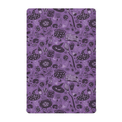 Coikll witch-themed fitted crib sheet on standard crib mattress with snug elastic edge.