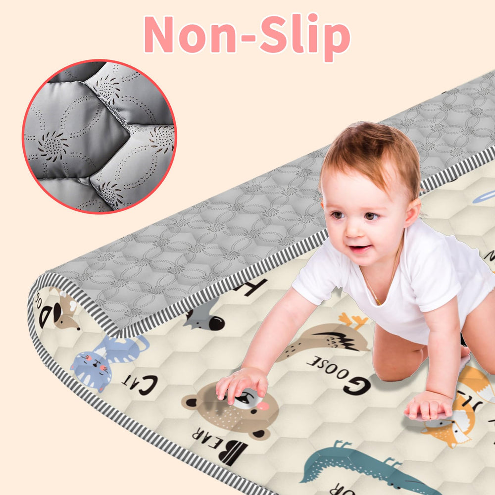 Coilace 50x50 play mat provides a roomy crawl area.