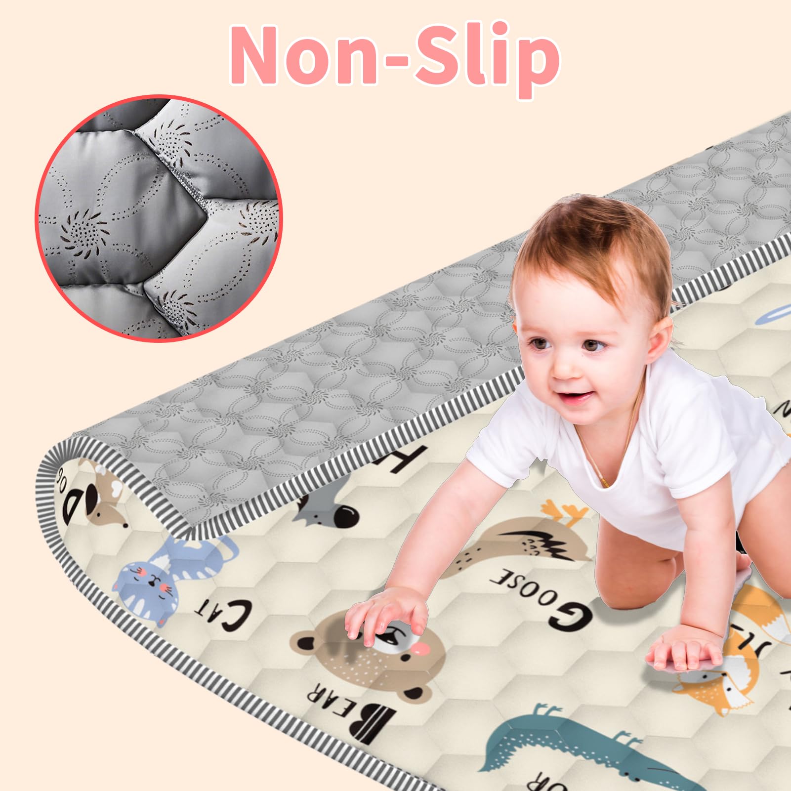 Coilace play mat foldable and portable for travel and storage