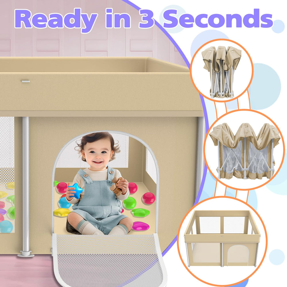 Coilace foldable playpen with carry bag for easy transport