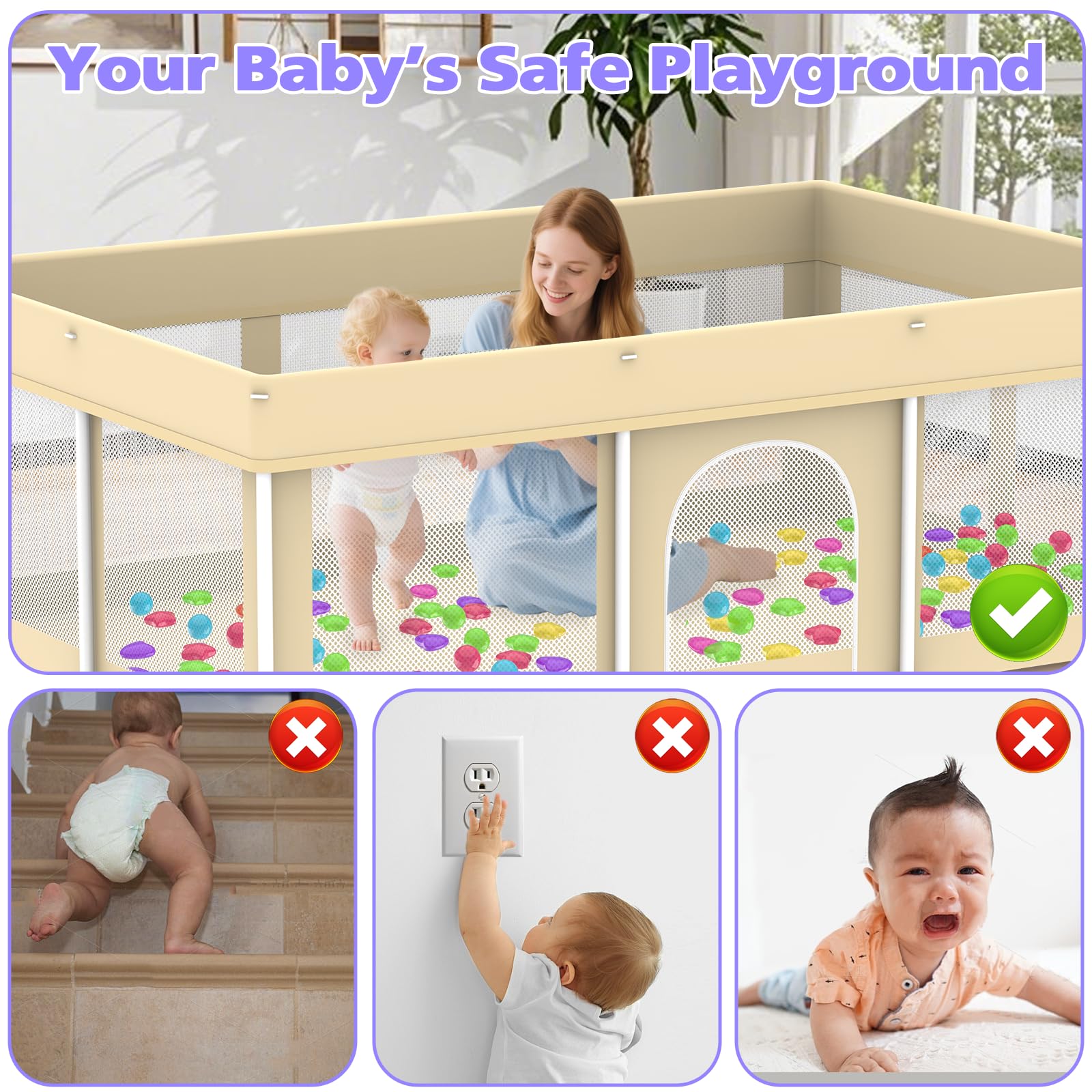 Coilace playpen for indoor and outdoor use, versatile space.
