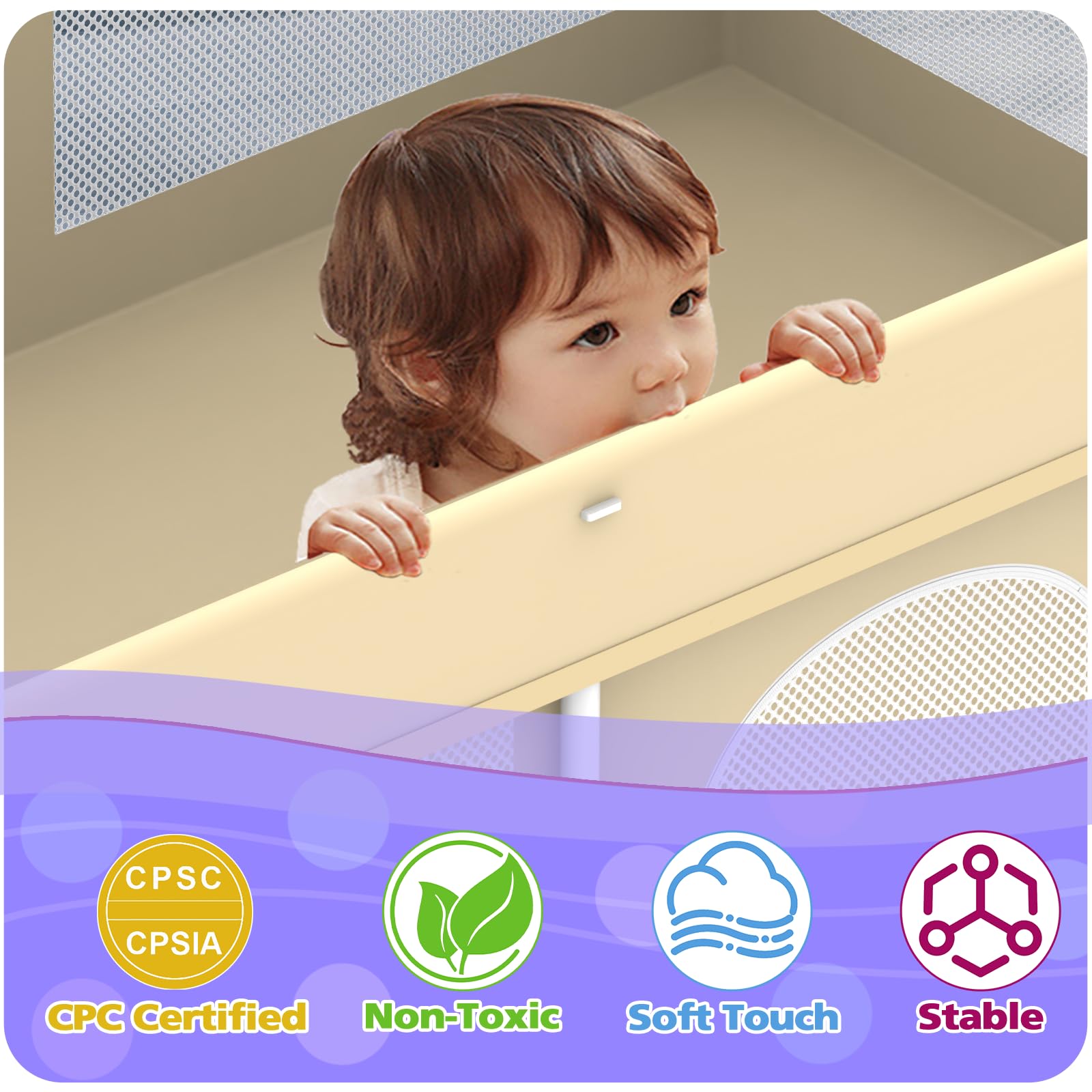 Coilace playpen with ocean balls for interactive play.