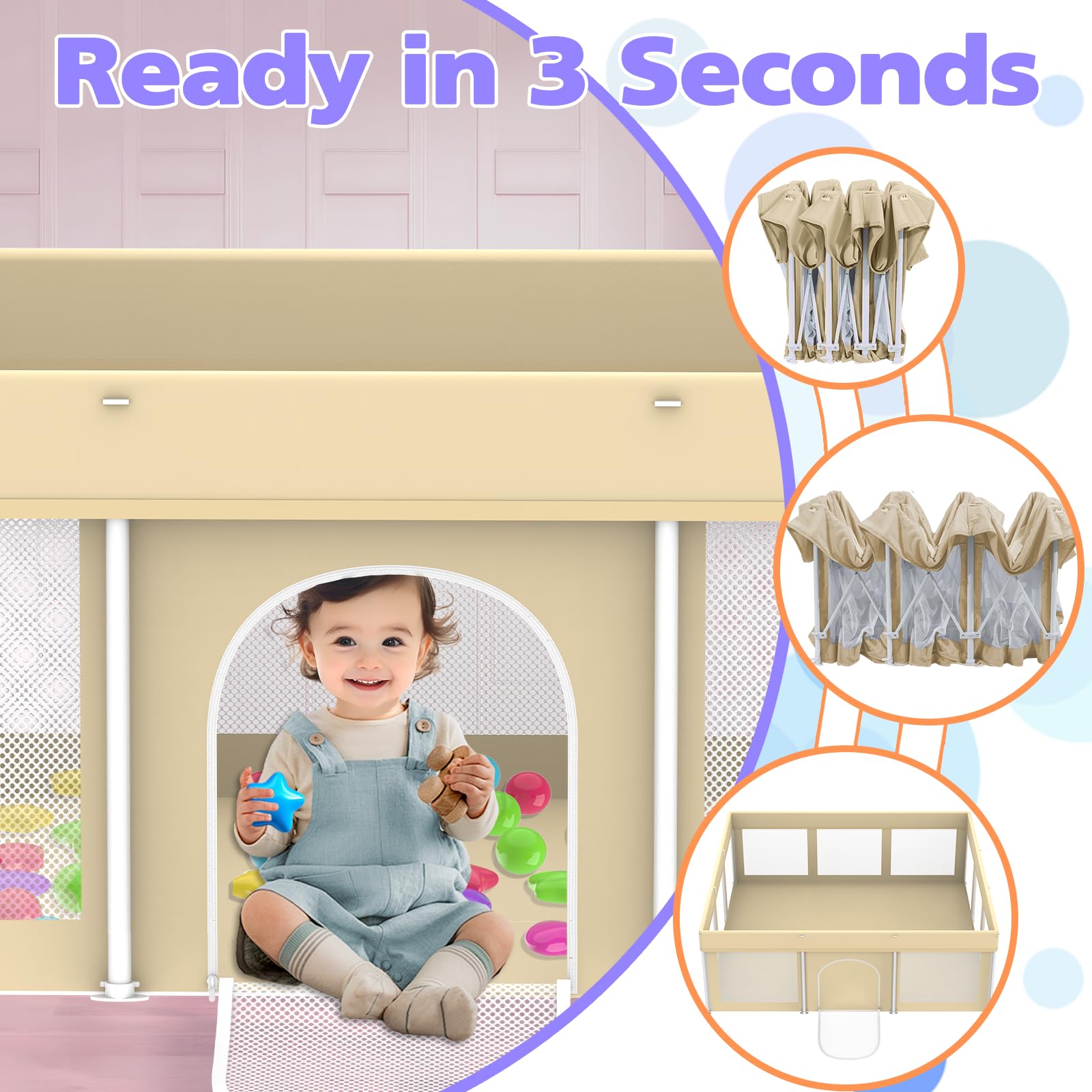 Coilace carry bag for playpen makes travel easy and organized.