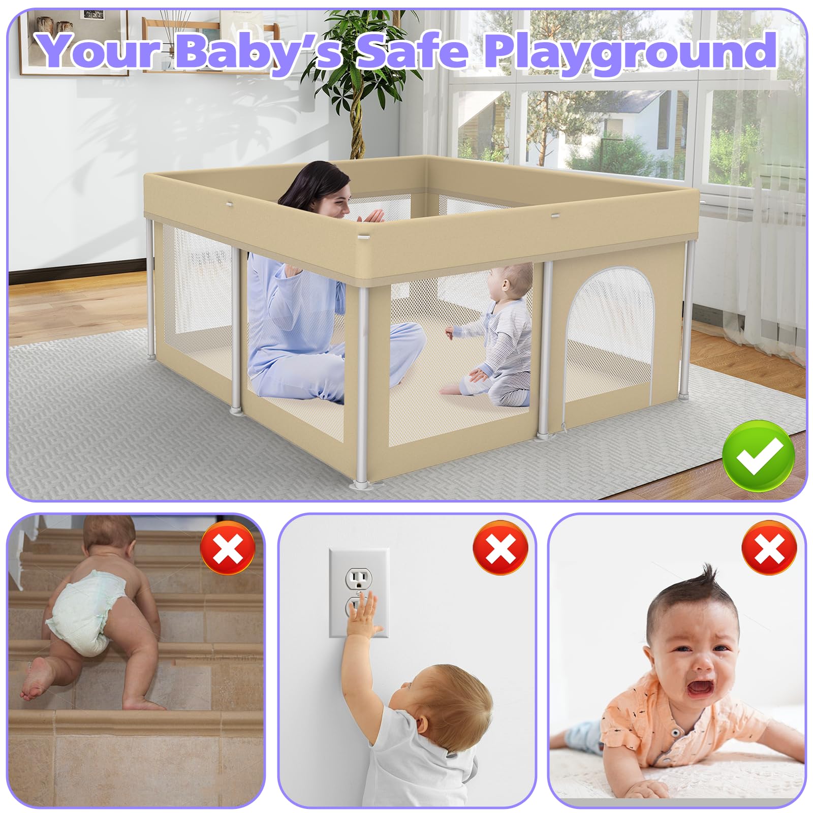Coilace playpen usable indoors and outdoors for flexible spaces