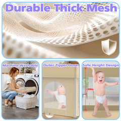 Coilace playpen thick mesh for breathable 360-degree visibility