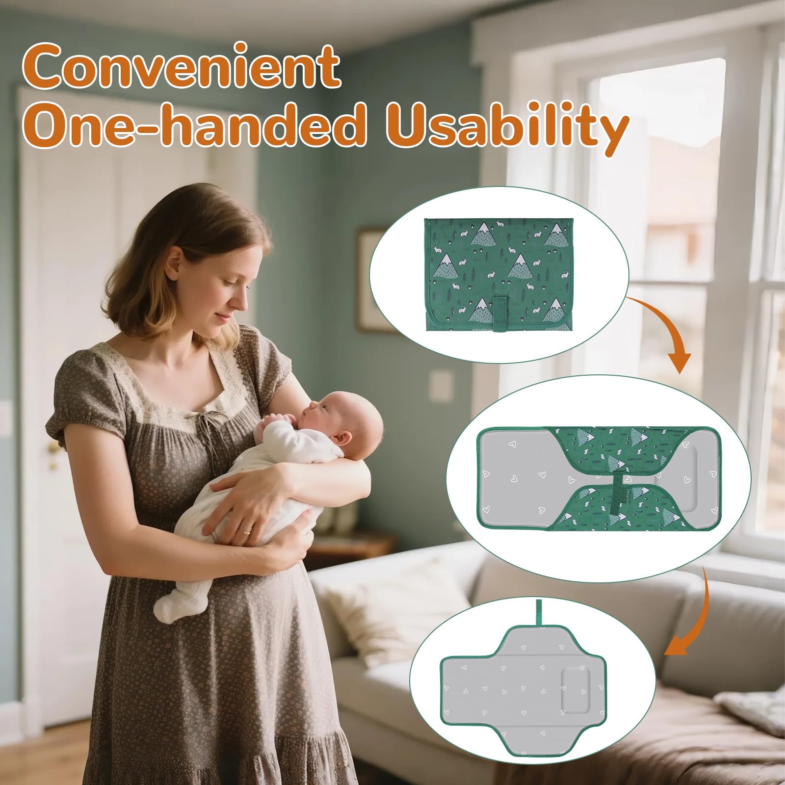 Coinarin 27x21 inch changing pad offers ample space for diaper changes.