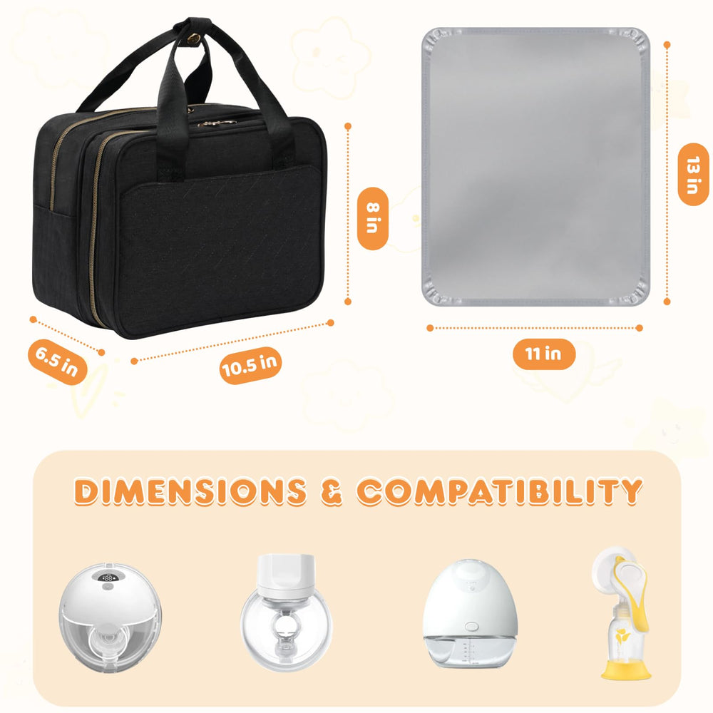 Coinarin bag interior mesh organizer keeps pump parts and chargers neatly arranged