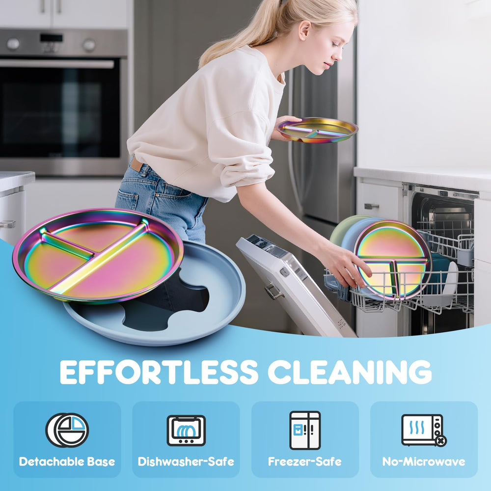 Coinicxcel dishwasher-safe kid plate saves busy parents time