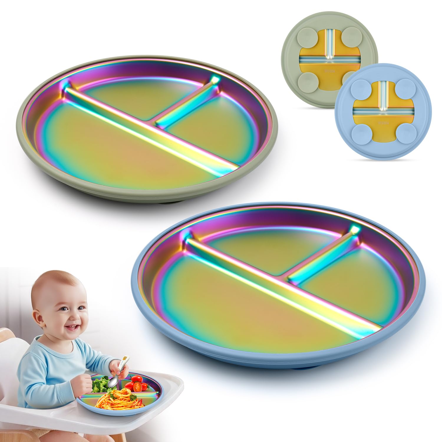 Coinicxcel toddler plate set ideal for family picnics and travel