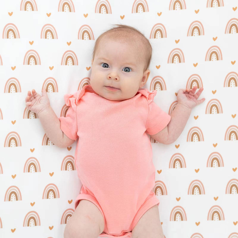 Cokouchyi crib skirt with a 10-inch drop adds a finished look to the nursery.