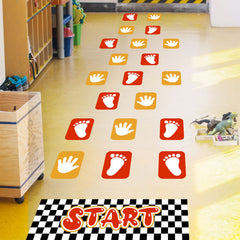 COKOYY colorful hopscotch wall decals create engaging activity start points