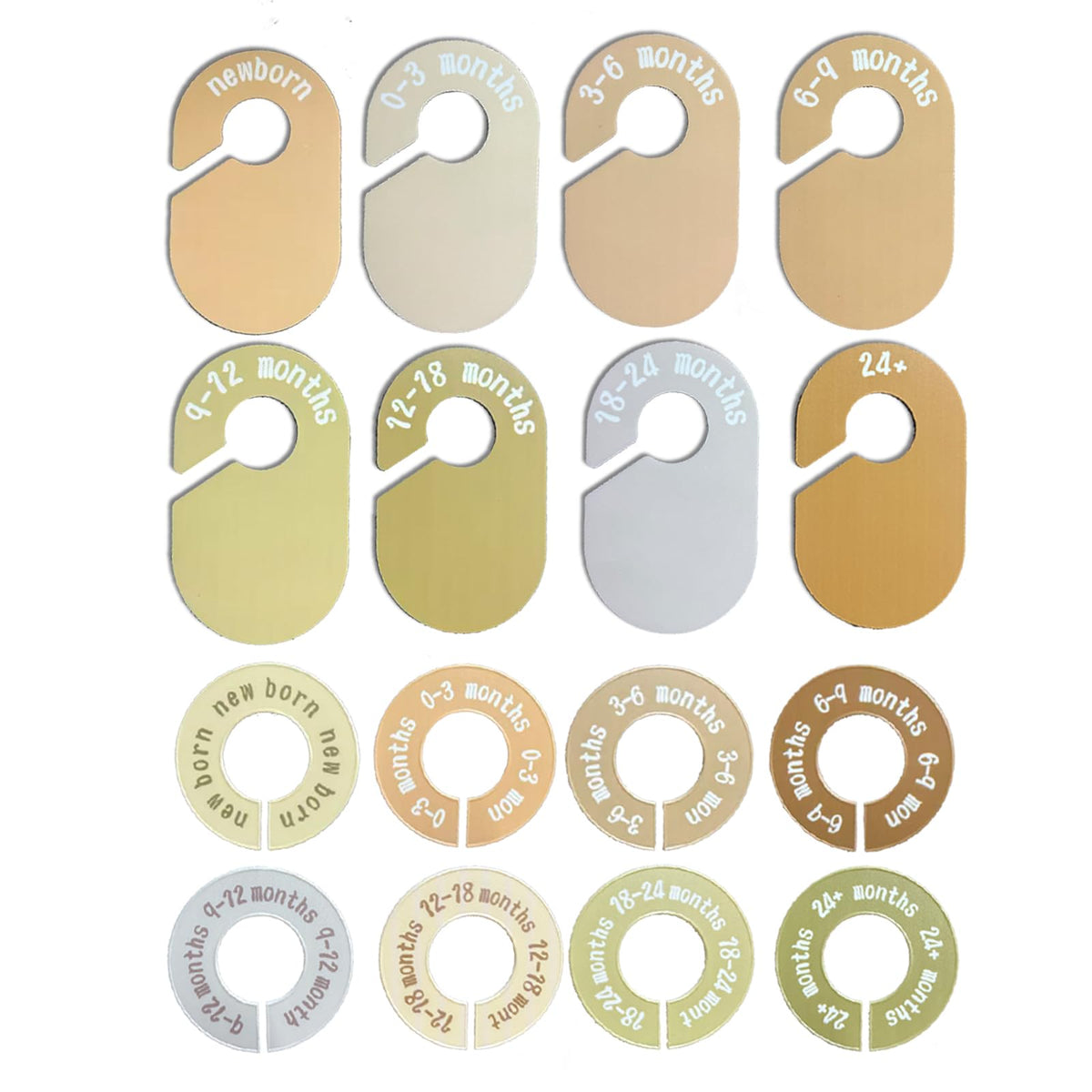COLAYERIST 16pcs baby closet dividers with clear age labels for easy sorting