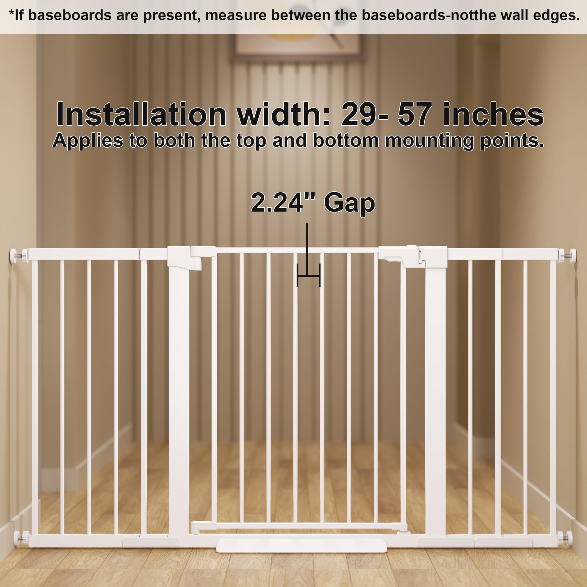 Colbabe walk-through door enables easy pass-through for adults and pets.