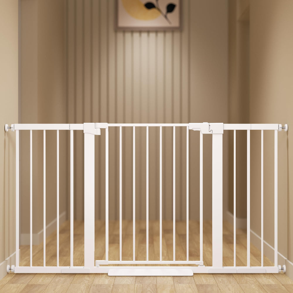 Colbabe baby gate wide 29-57 inches offers adjustable fit for doorways and safety.