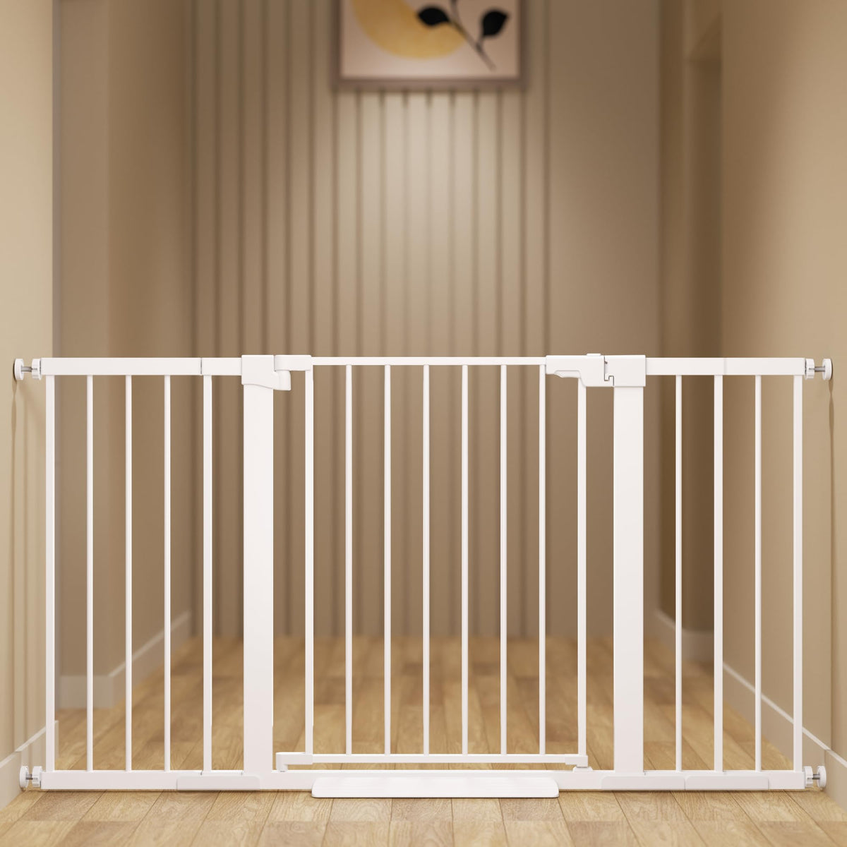 Colbabe baby gate wide 29-57 inches offers adjustable fit for doorways and safety.