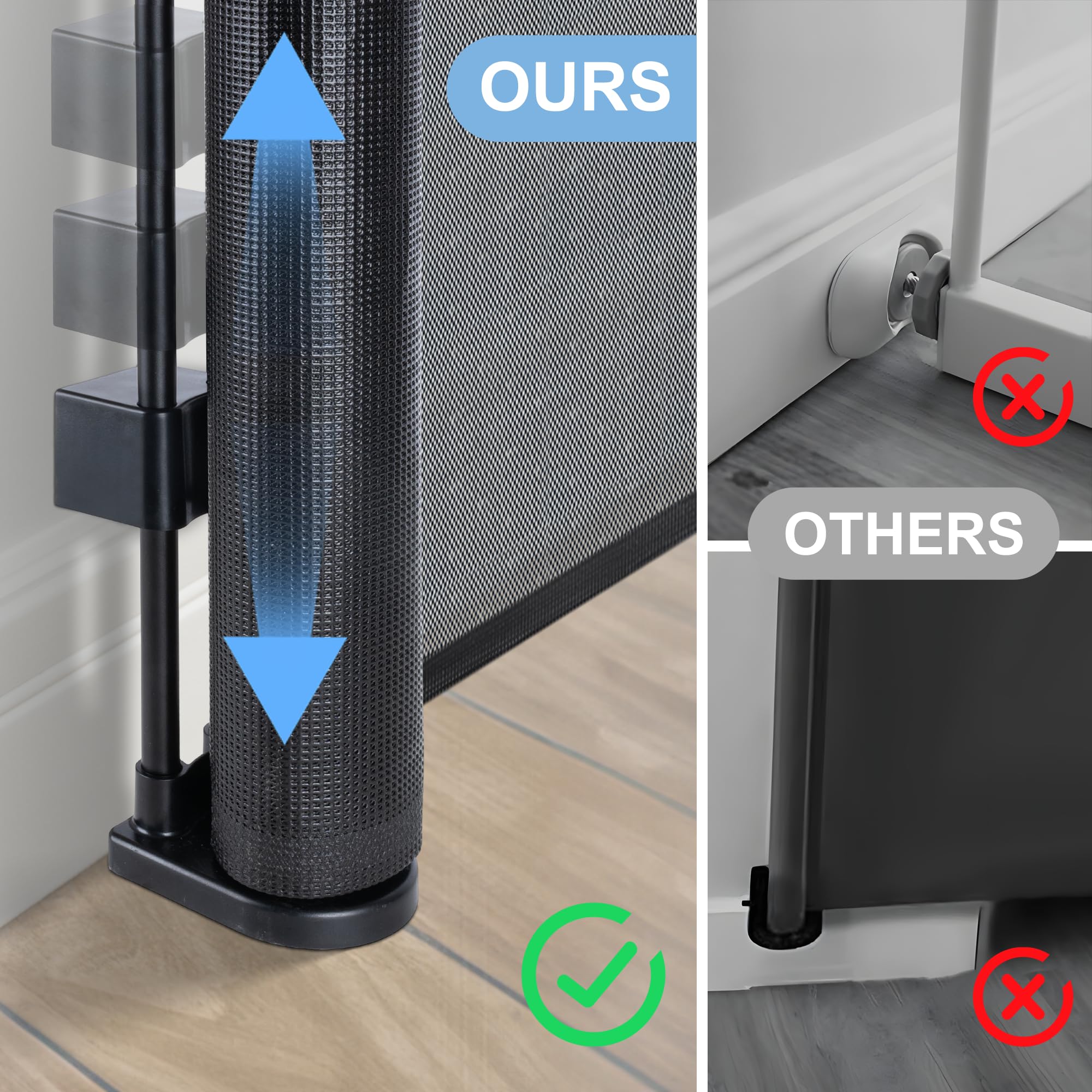 Retractable design folds away to save space when not in use