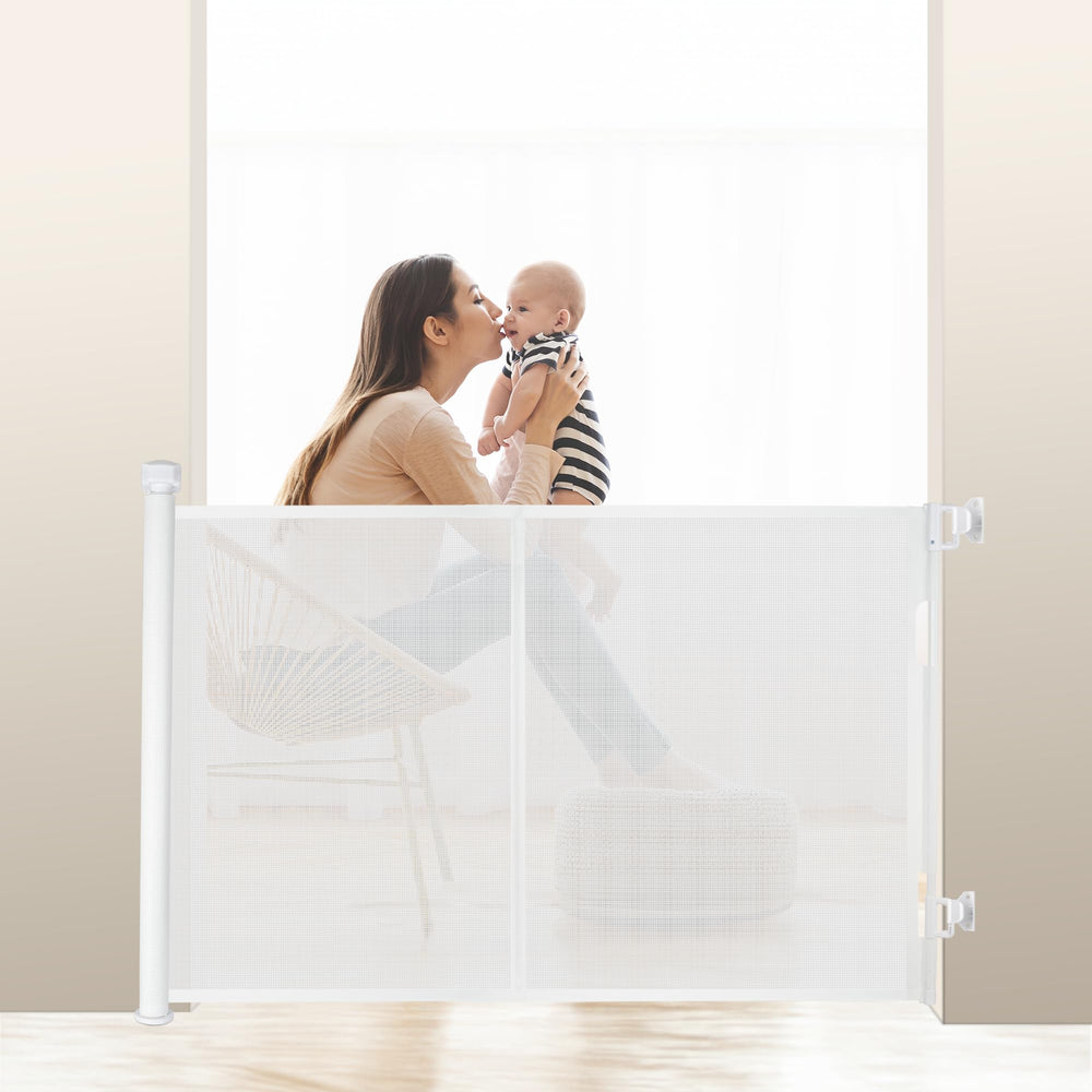 Colbabe gate supports toddlers and small dogs up to 40 lbs