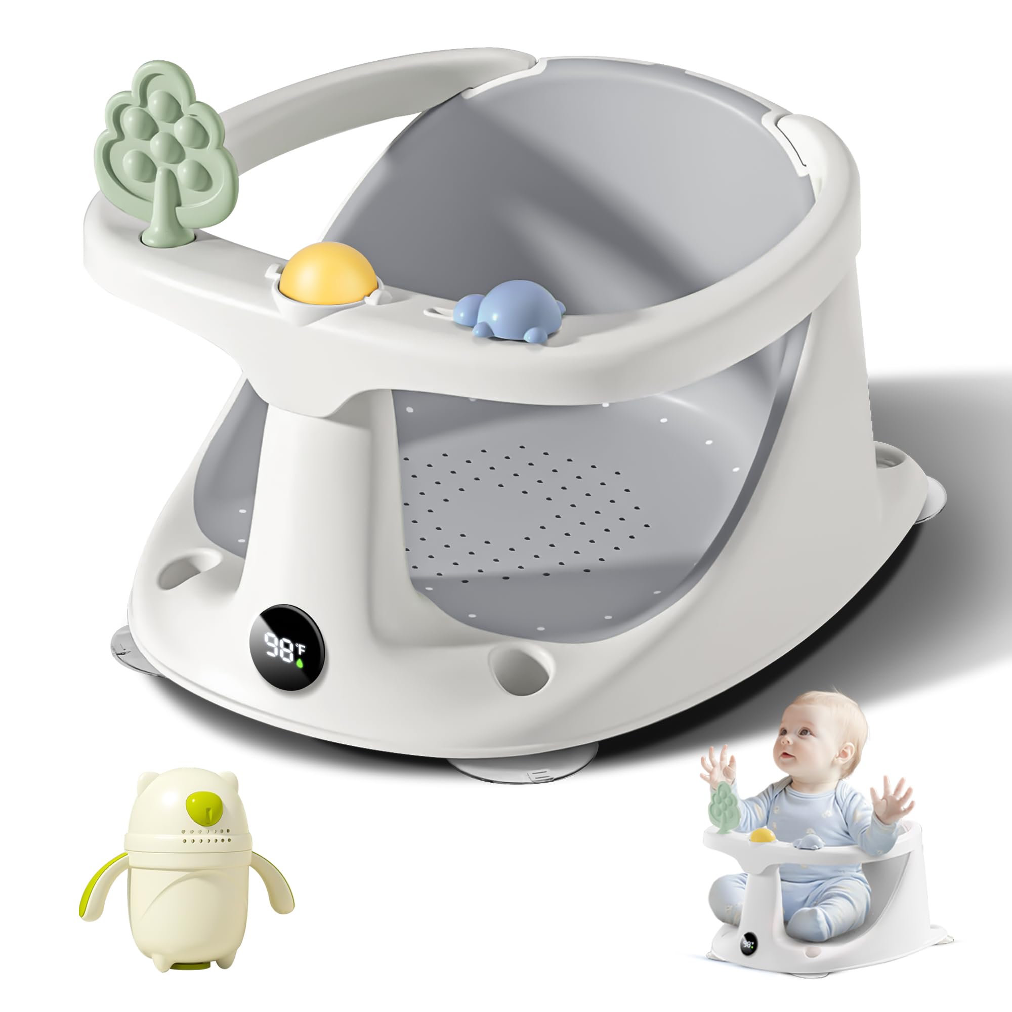 Coldew baby bath seat showing suction cups for stability