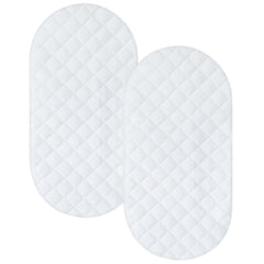 Coldwind bassinet mattress pad cover in oval-hourglass shape protecting the mattress