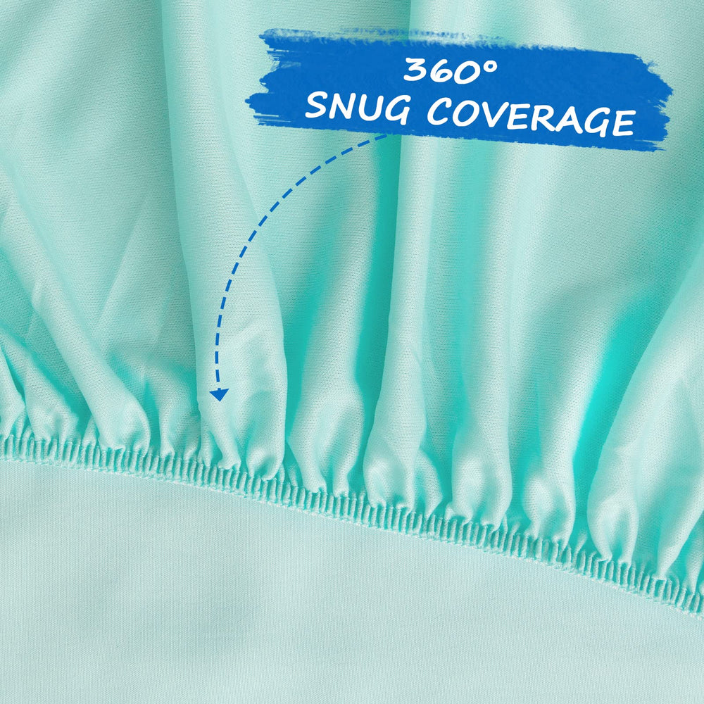 Coldwind bassinet sheet fits oval mattress securely and snugly.