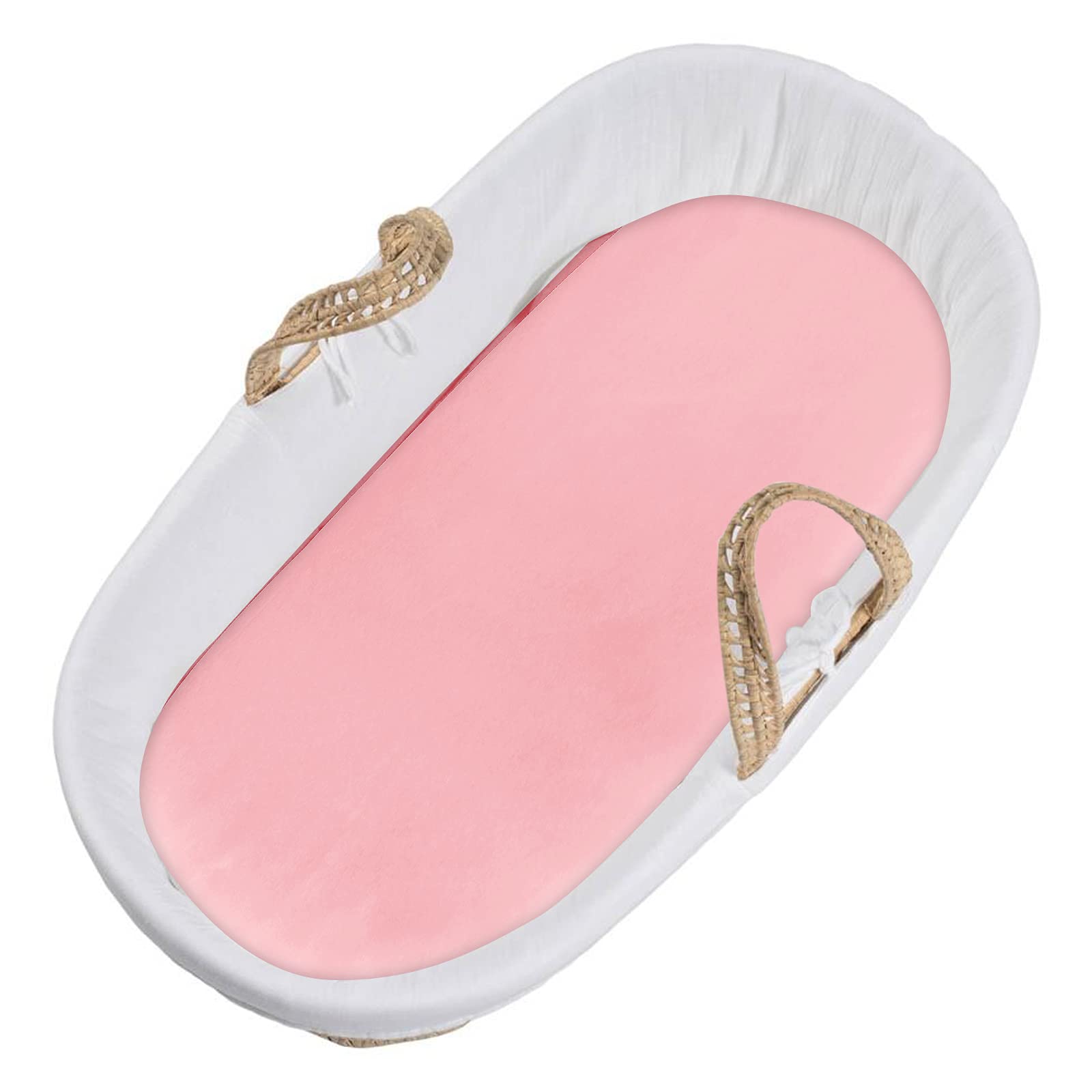 Coldwind satin bassinet sheet pink, ready for washing, quick refresh.