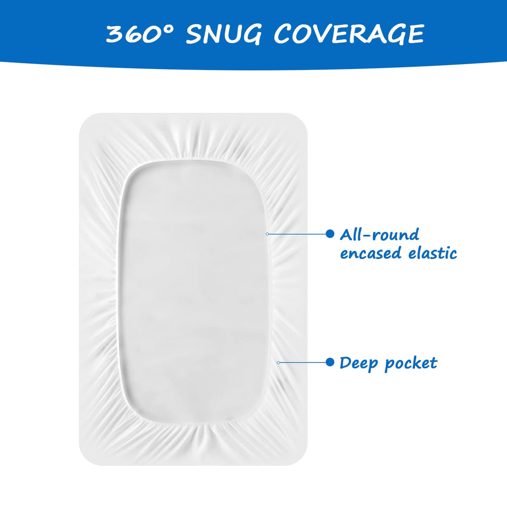 Coldwind elastic-bottom bassinet sheet in use to prevent shifting.