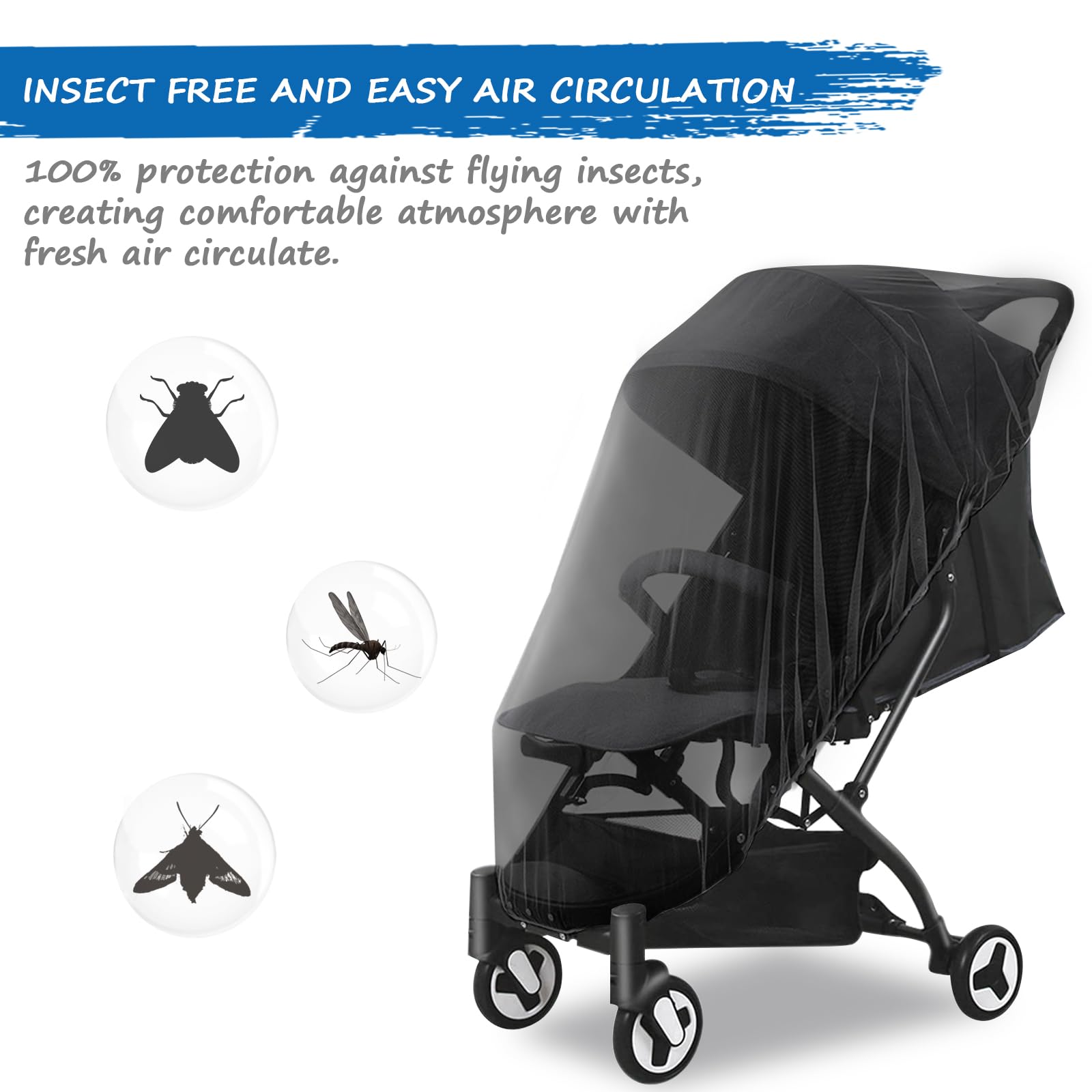 Coldwind portable baby insect netting enhances airflow during travel