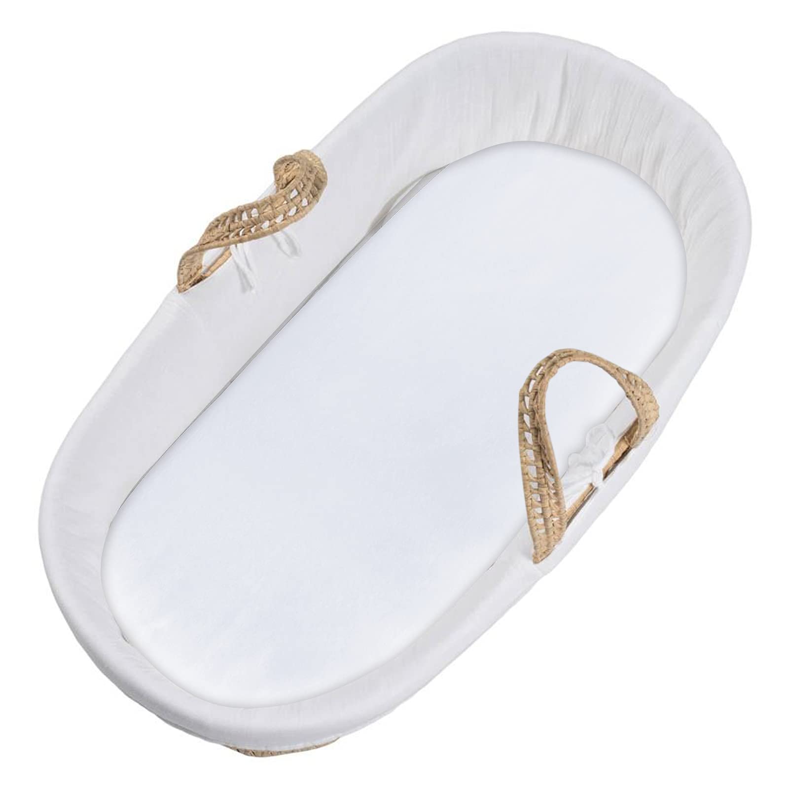 Coldwind satin bassinet sheet white bedroom setup shows versatile baby bedding