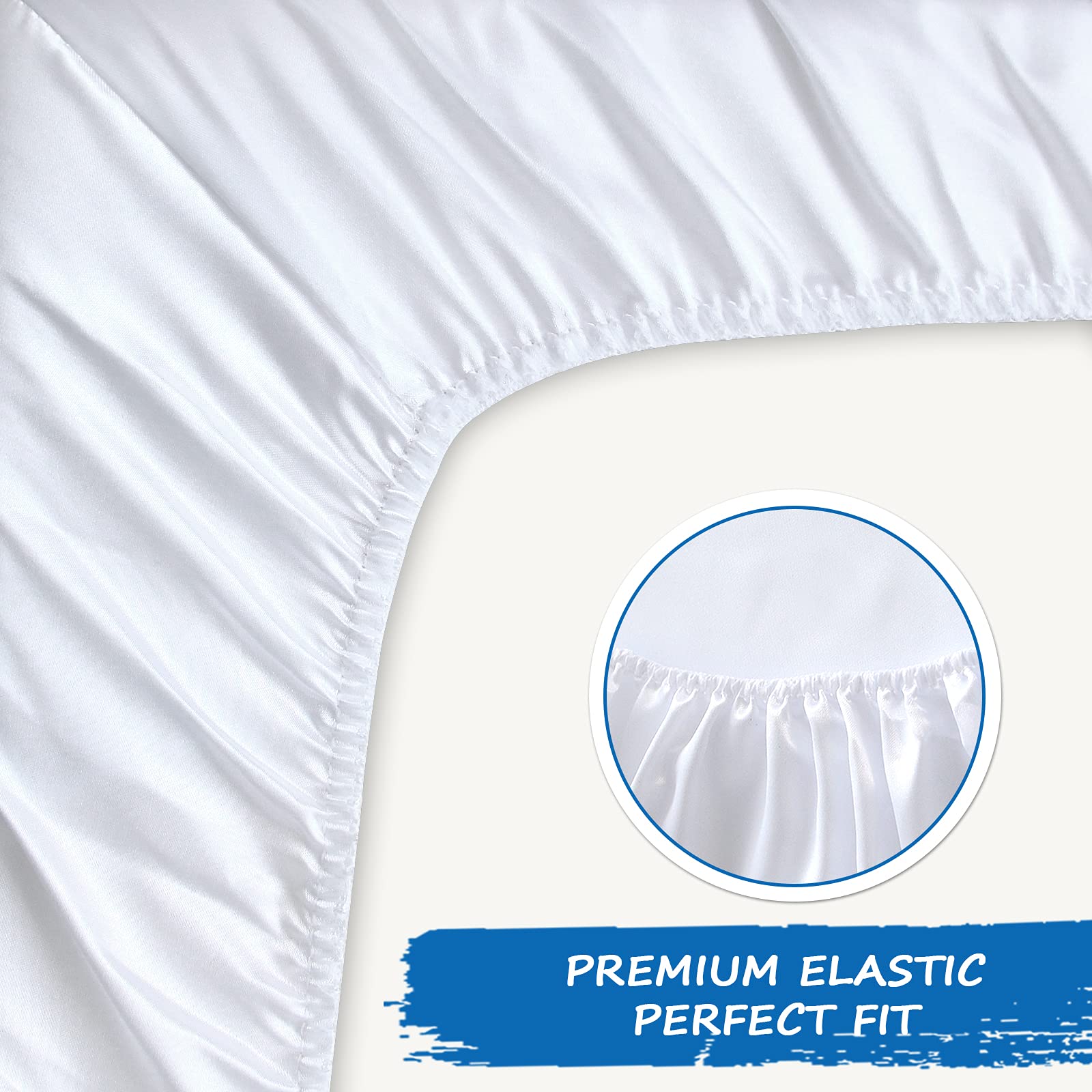 Coldwind satin crib sheet close-up fabric texture for smooth skin contact.
