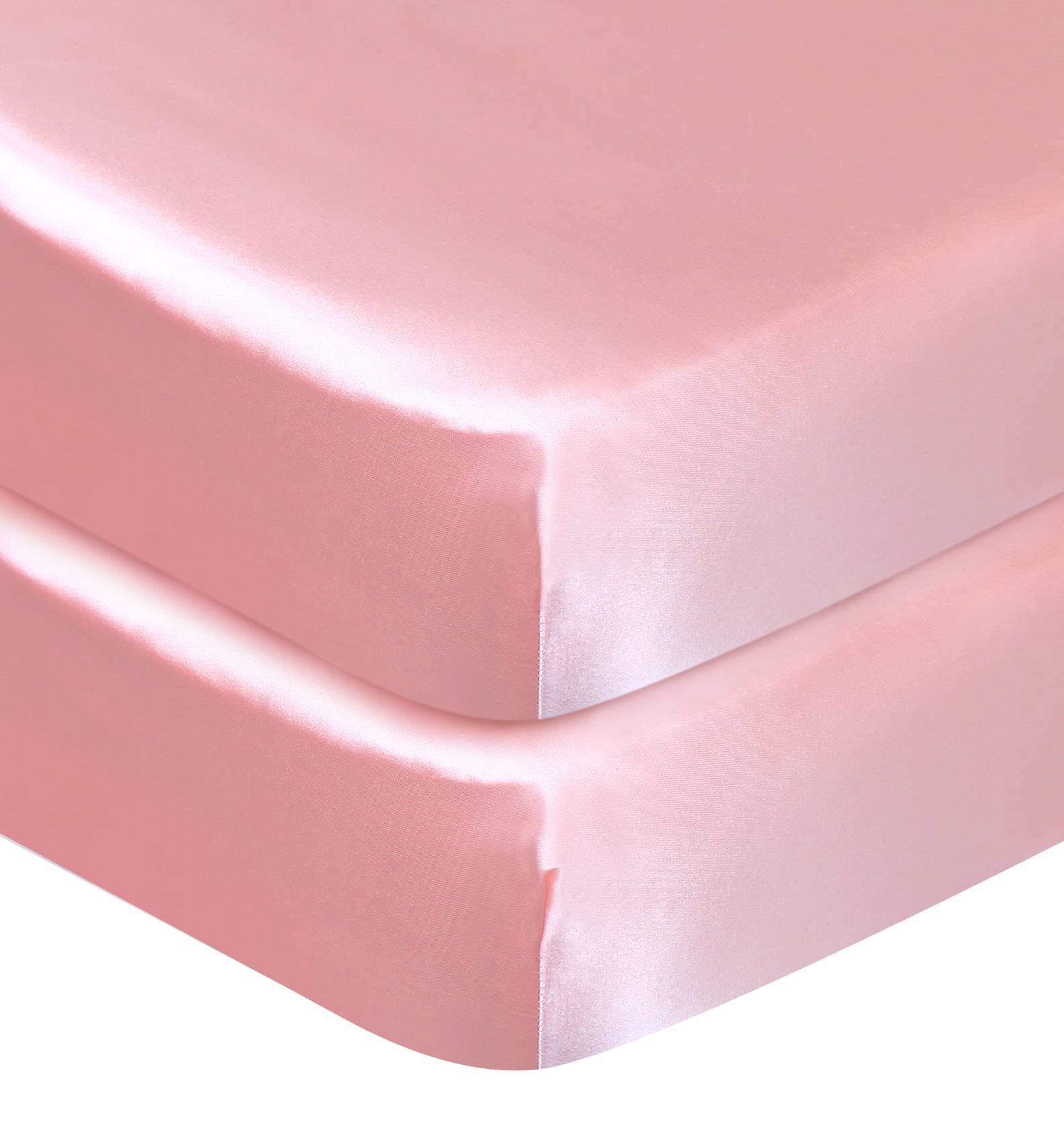Coldwind satin crib sheet corner view shows snug fit and soft sheen.