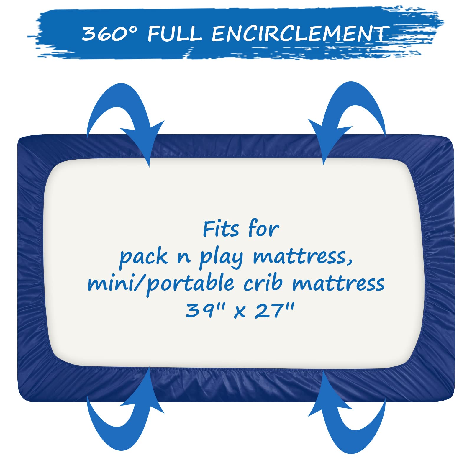 Coldwind satin pack and play sheet in navy color adds gentle shine