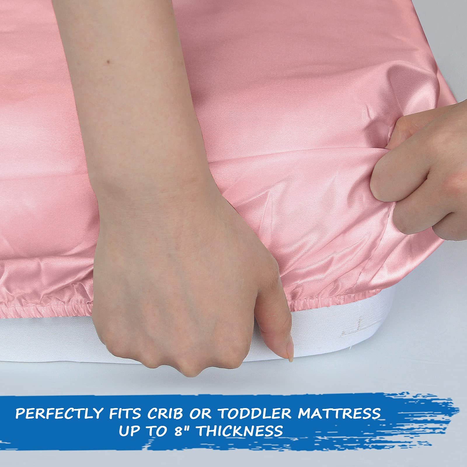 Coldwind skin-friendly satin crib sheet reduces friction for delicate hair.