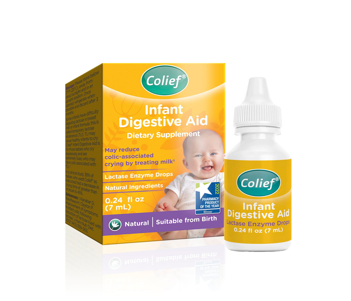 Colief bottle-front view for safe daily use.