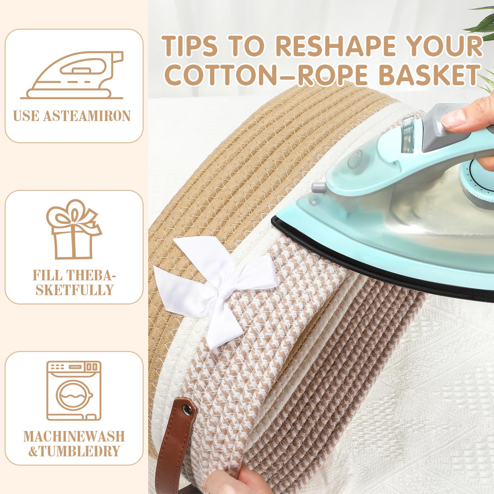 Colingmill cotton rope weave texture showcases sturdy, soft handling.