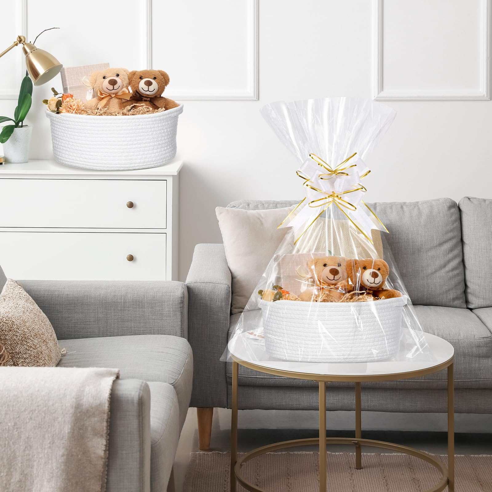 Colingmill empty storage basket doubles as a decorative organizer.
