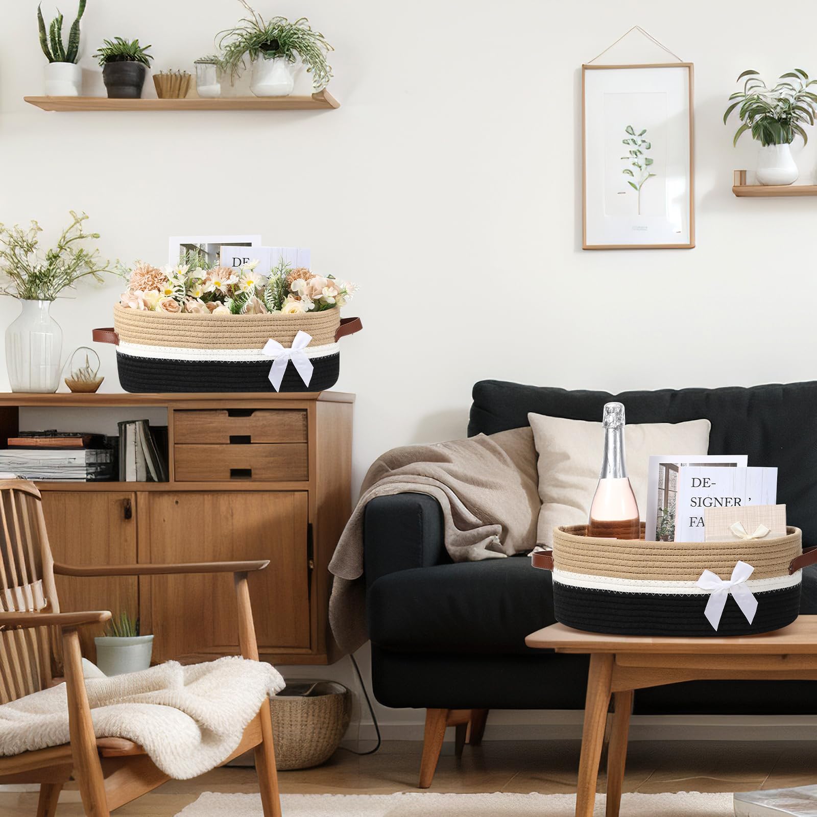 Colingmill gift basket ready for DIY gifting with included ribbon and bag