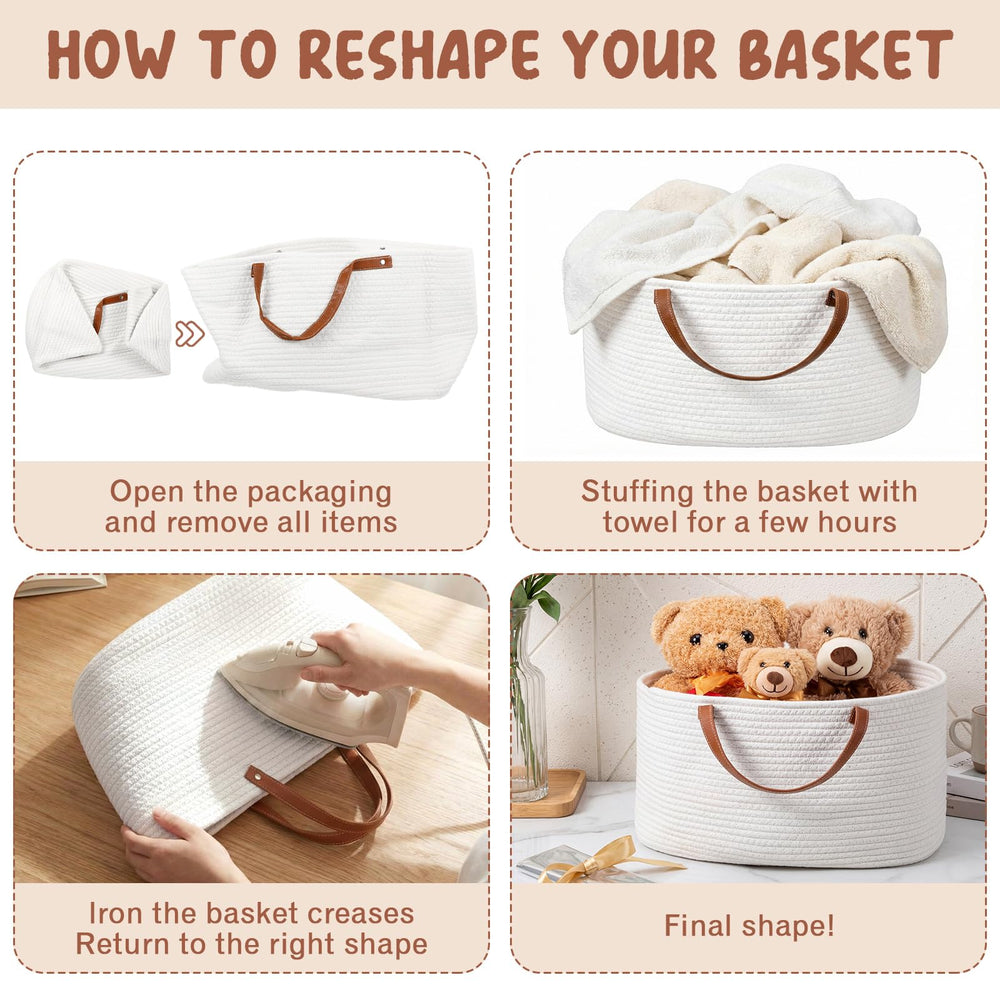 Colingmill basket used for baby items and toys to stay organized.