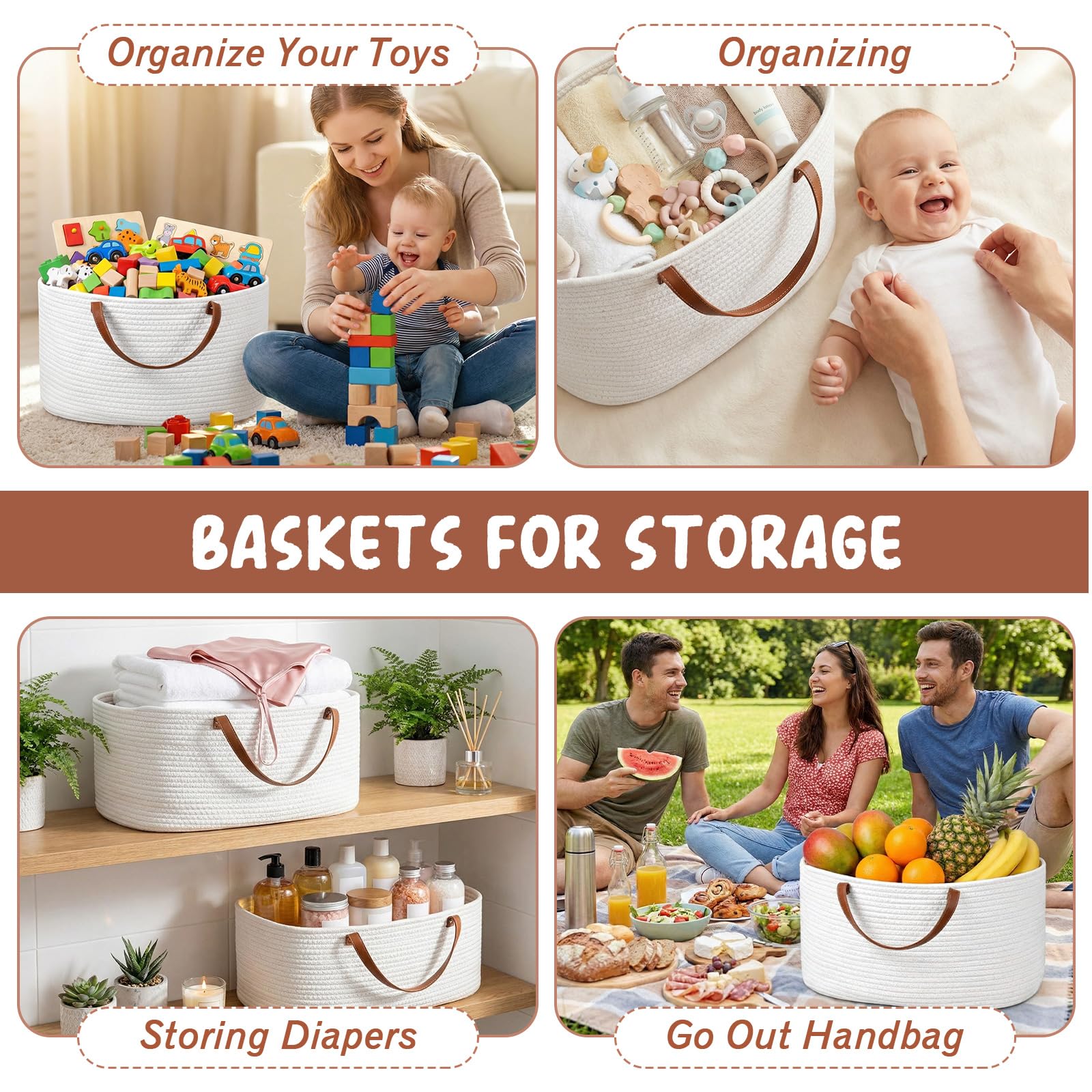Colingmill basket used as office storage to reduce desk clutter.