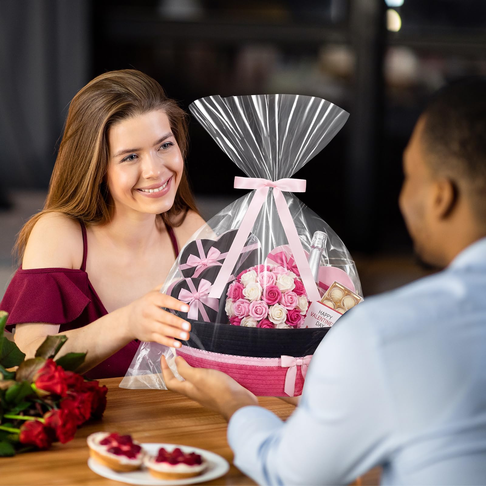 Colingmill table centerpiece basket enhances living room decor