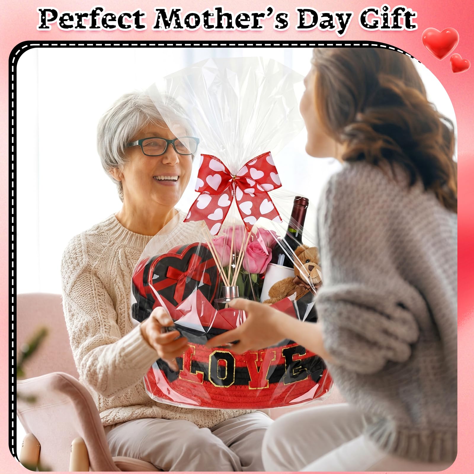 Colingmill Valentine basket measures 12x8x5, compact and versatile.