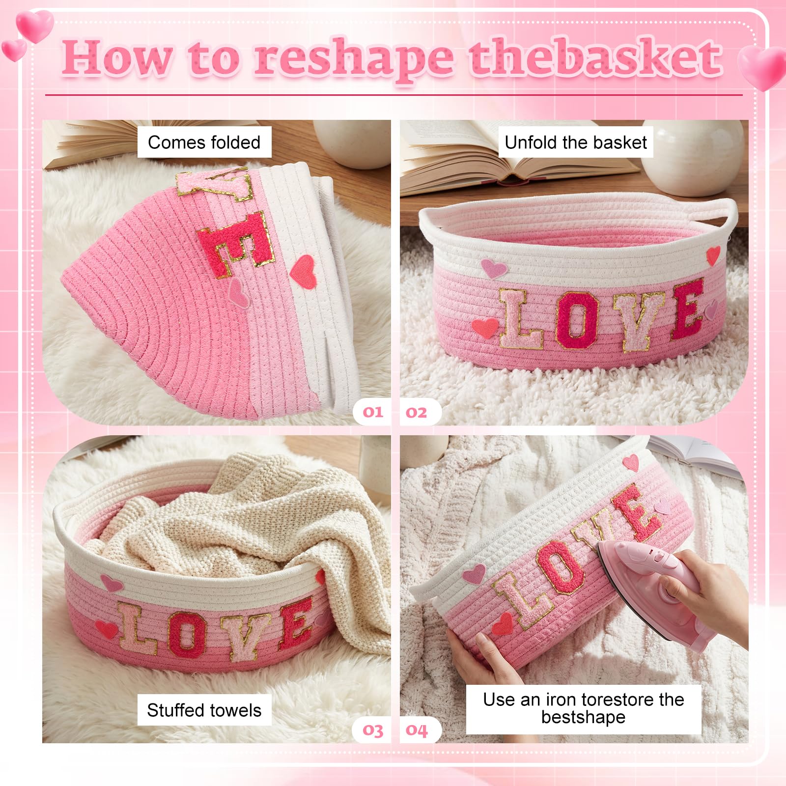 Colingmill Valentine basket includes gift bags for easy wrapping.