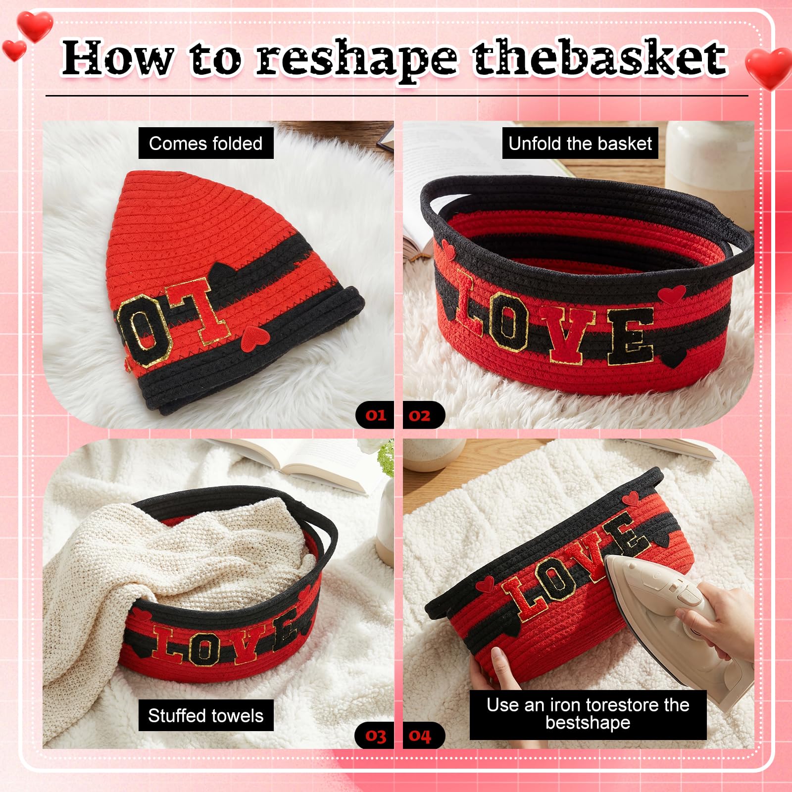 Colingmill Valentine basket featuring OPP gift bags for easy wrapping.