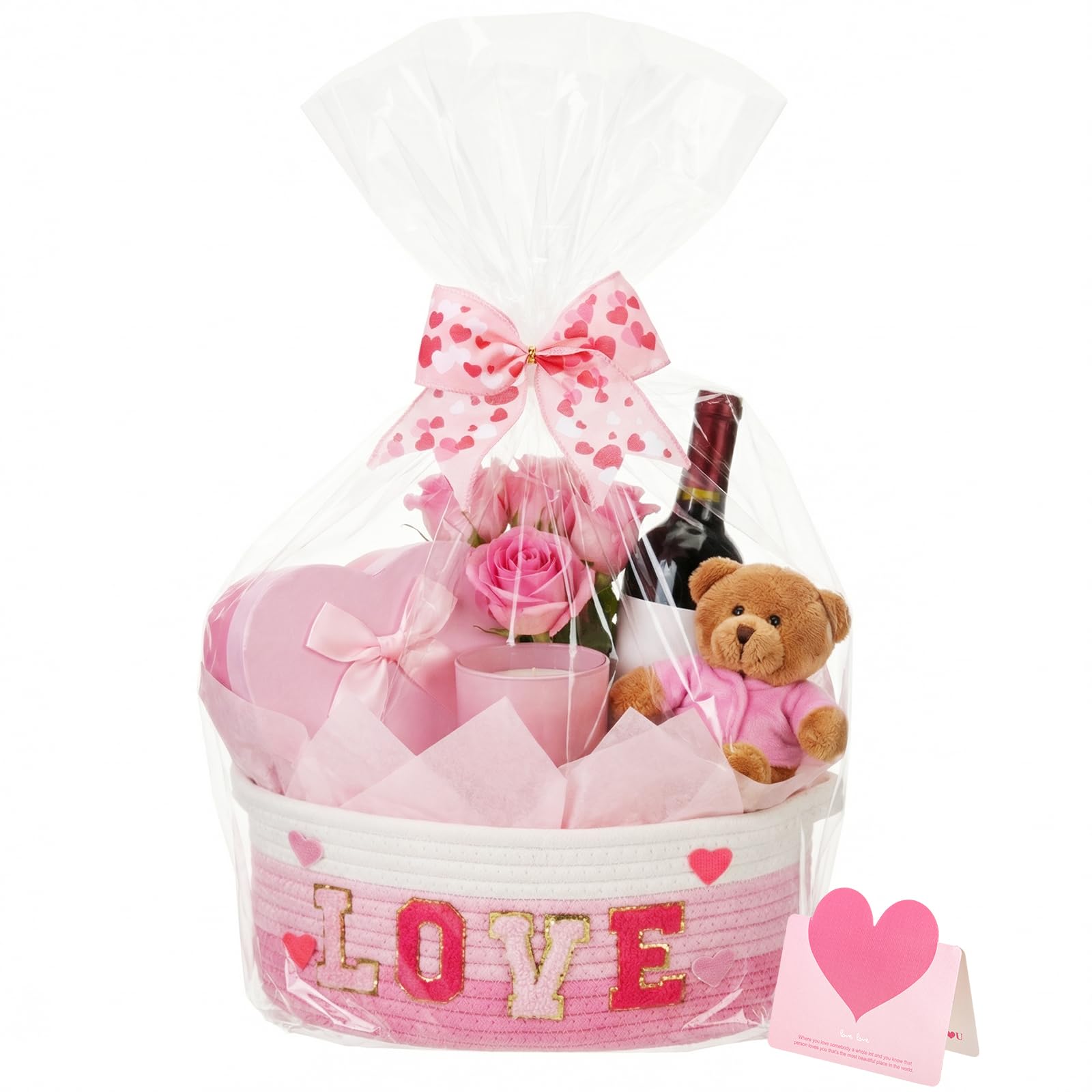 Colingmill Valentine basket size 12x8x5 inches for compact gifting.
